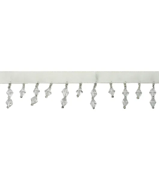 Simplicity .38” White Antique Beaded Fringe Trim by Simplicity