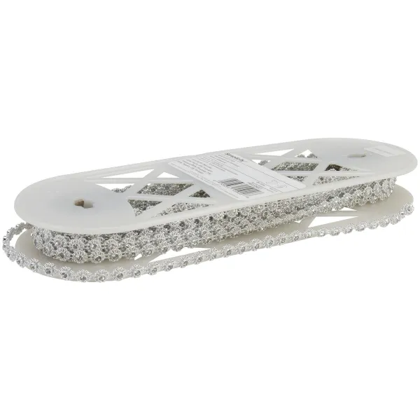 Simplicity Plastic Rhinestone Trim 0.38'' Silver by Simplicity