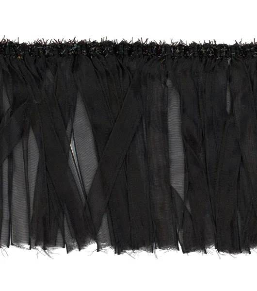 Simplicity Wide Fringe Trim 4'' Black