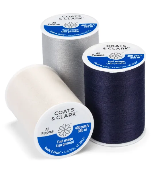 Clearance-coats & Clark 400 Yards All Purpose Thread White Black Navy  Natural Gray 