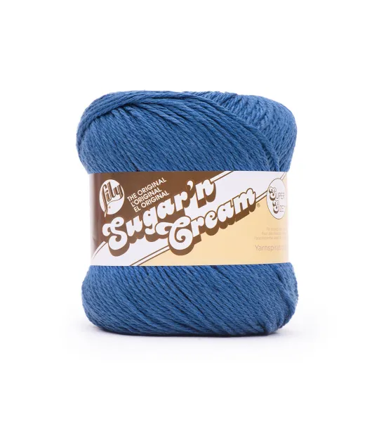 Lily Sugar'n Cream Yarn - Solids Super Size- Blueberry 4oz 4 Ply