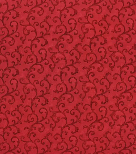 Large Vine Swirl Red Texture Christmas Cotton Fabric by Joann