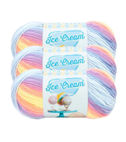 Lion Brand Ice Cream Yarn - Cotton Candy - Cream Pastel Pink