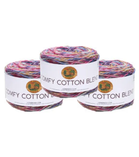 Lion Brand Comfy Cotton Blend Yarn 3 Bundle by Lion Brand