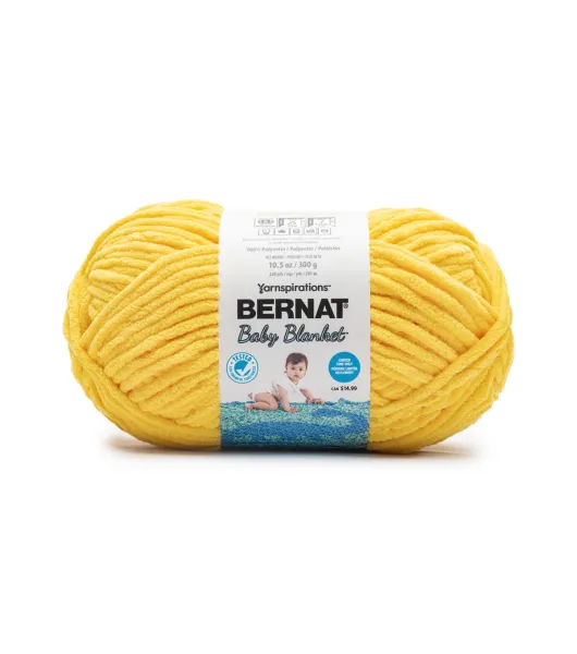 Bernat Baby Blanket Yarn - (6) Super Bulky Gauge - 3.5oz - Yellow