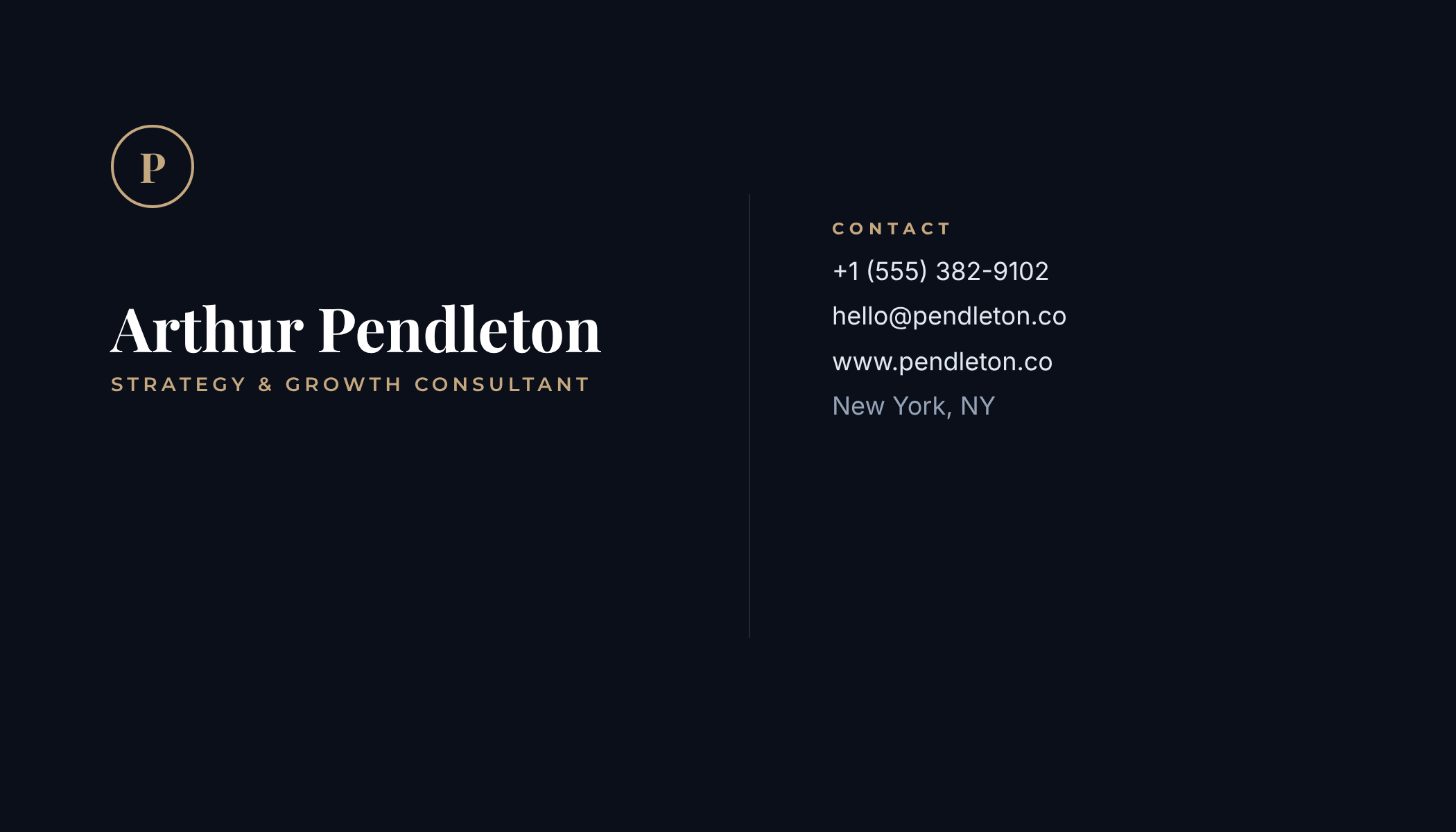 Clean Business Card For a Consultant