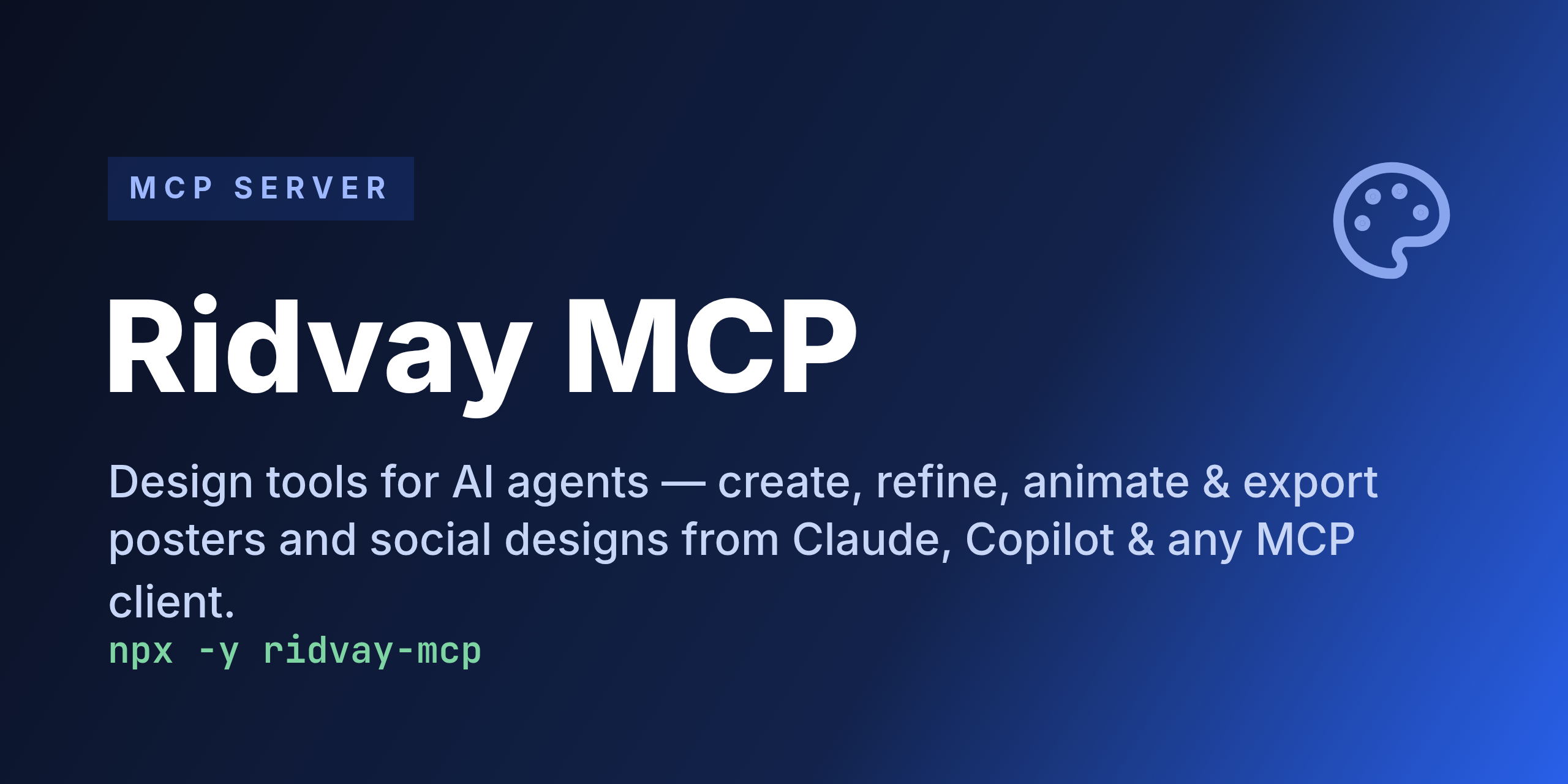 Ridvay MCP — design tools for AI agents