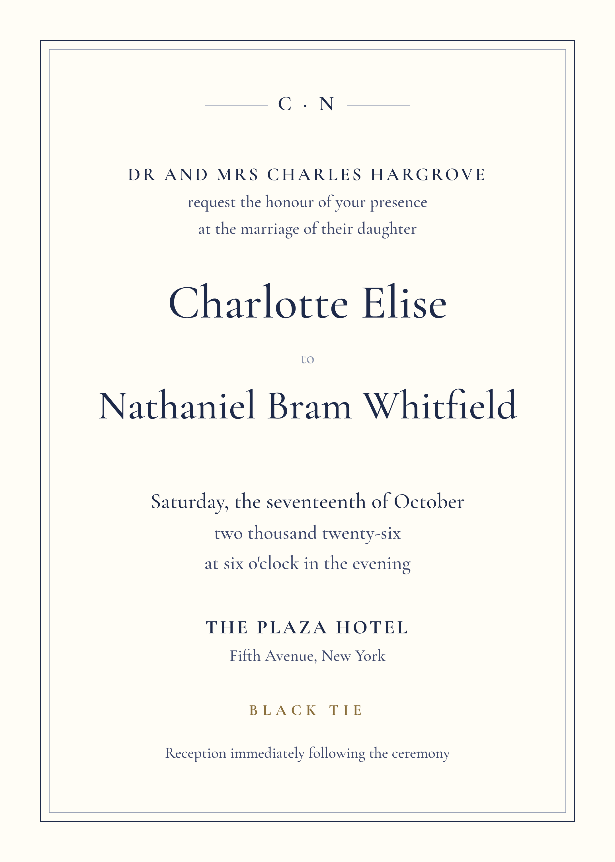 Classic formal — Wedding Invitation