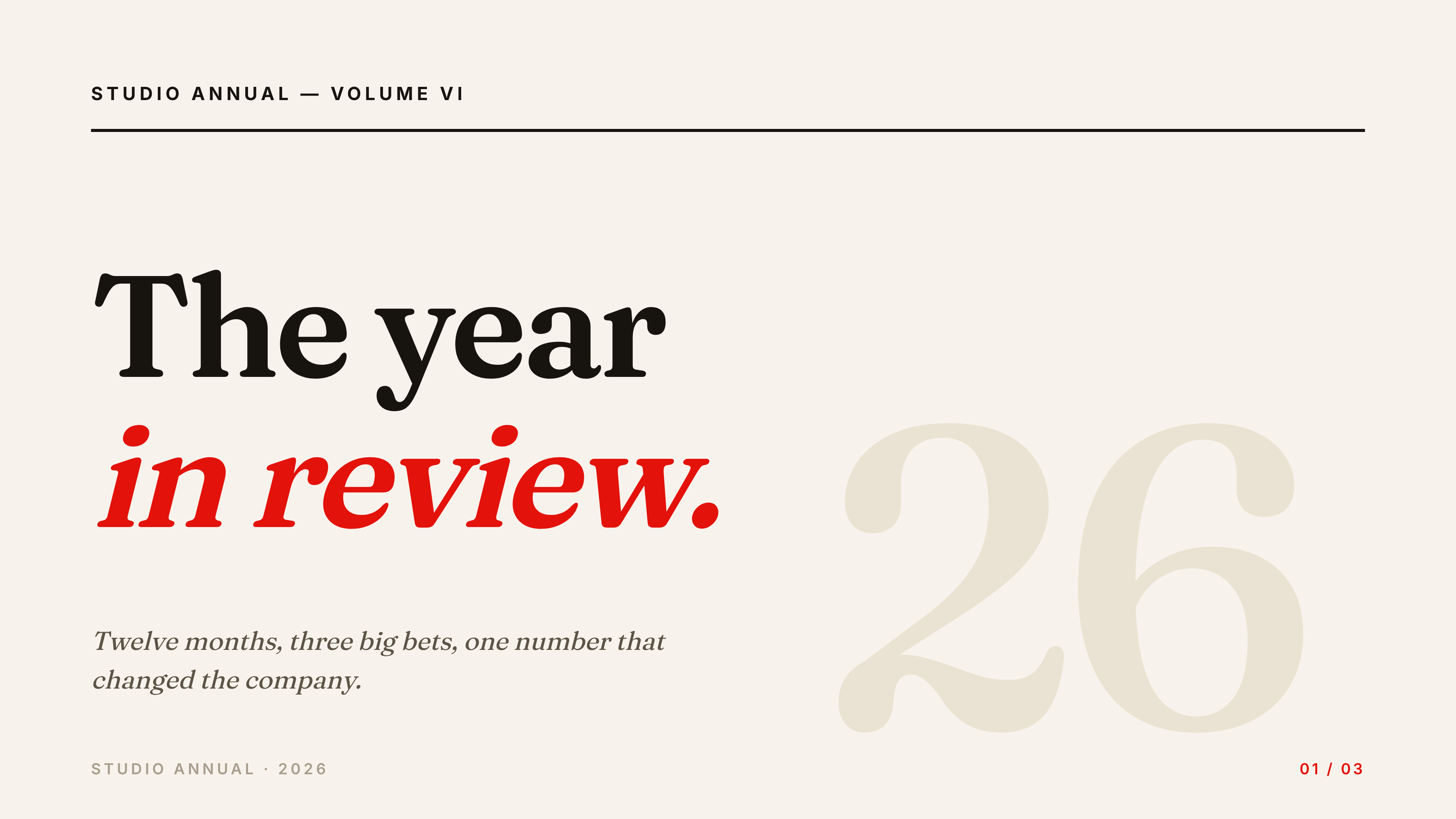 Editorial Annual Review Deck