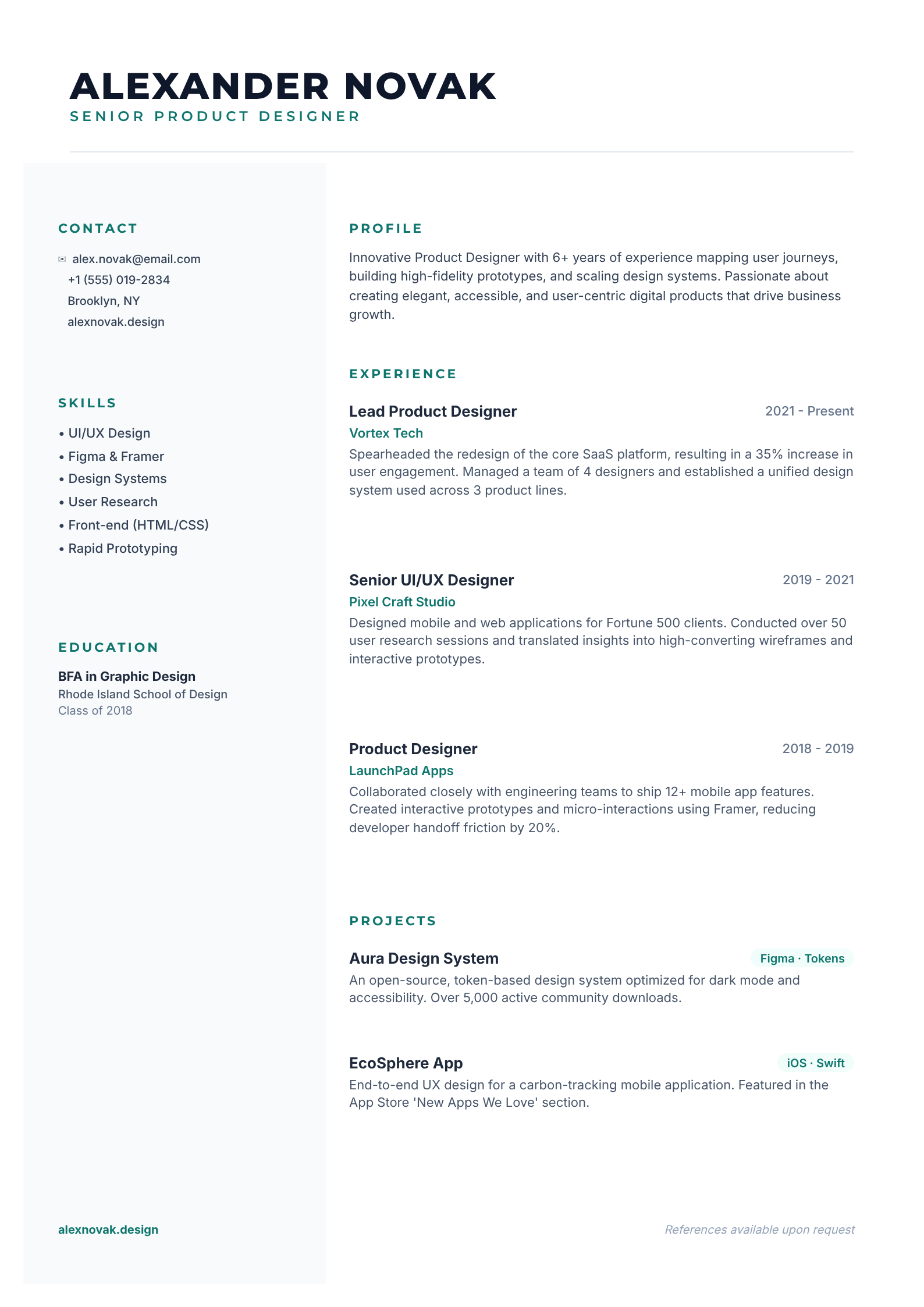 Modern One-page Resume