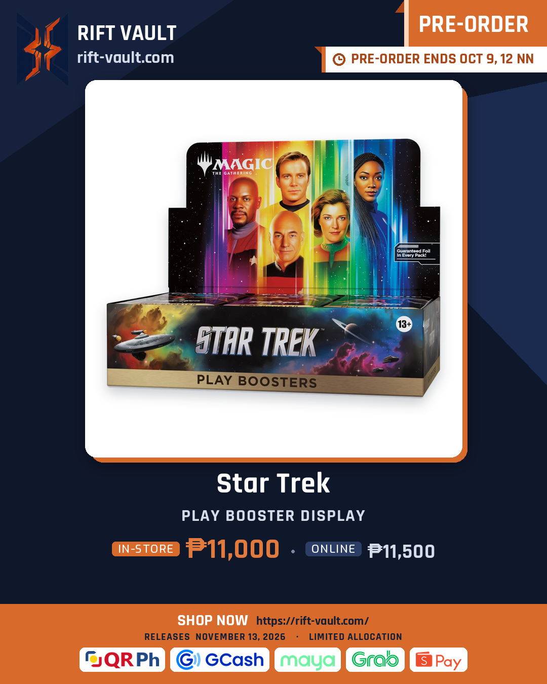 Magic: The Gathering | Star Trek Play Booster Display pre-order at Rift Vault, ₱11,000 in-store and ₱11,500 online