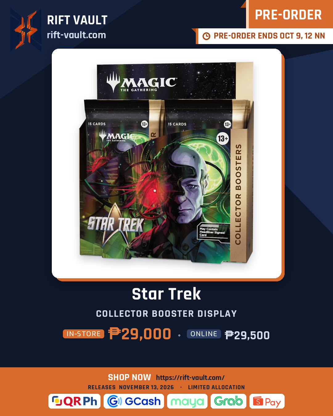 Magic: The Gathering | Star Trek Collector Booster Display pre-order at Rift Vault, ₱29,000 in-store and ₱29,500 online
