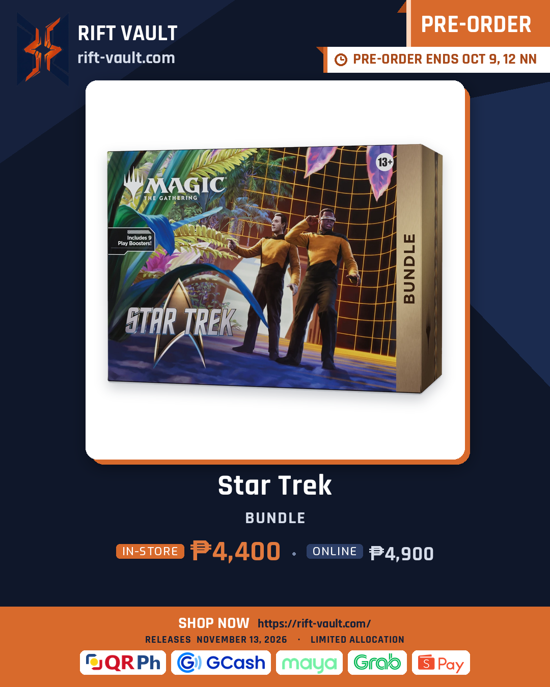 Magic: The Gathering | Star Trek Bundle pre-order at Rift Vault, ₱4,400 in-store and ₱4,900 online