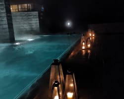 Blaue Stunde auf der Rigi im Mineralbad