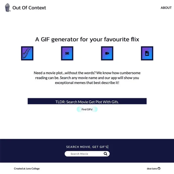 Screenshot of the Out Of Context app.
