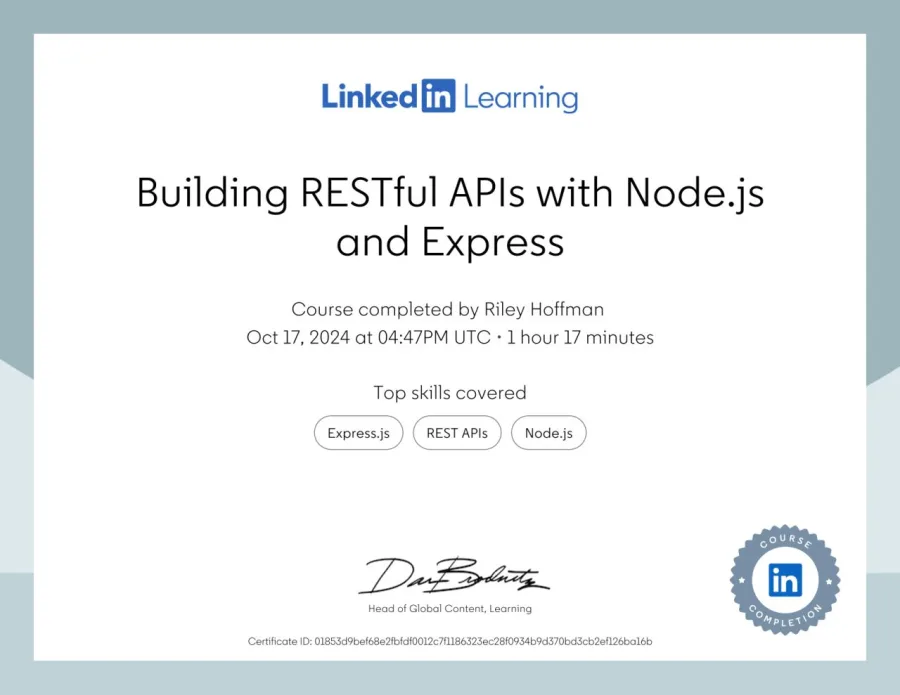 Building RESTful APIs with Node.js and Express