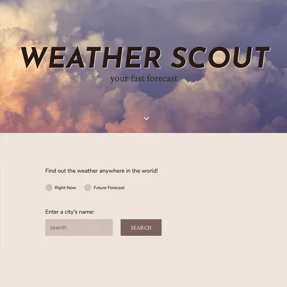 Screenshot of the Weather Scout app.