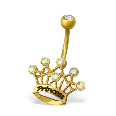 Body Jewelry Crown Belly Banana with Crystal