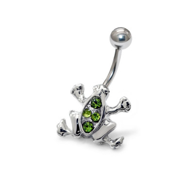 Body Jewelry Frog Belly Banana with Crystal