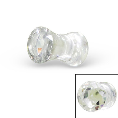 Transparent Body Jewelry Ear Tunnel and Plug with Plastic