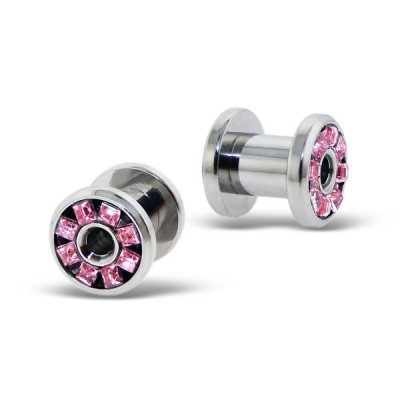 Pink Body Jewelry Ear Tunnel and Plug