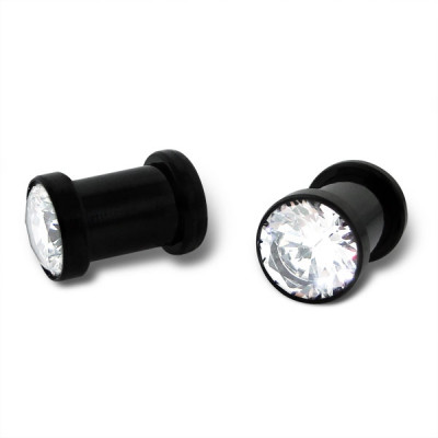 Black Body Jewelry Ear Tunnel and Plug