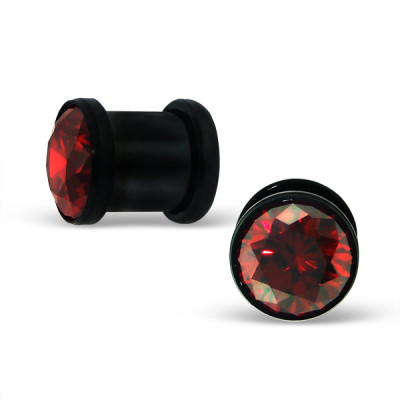 Red Body Jewelry Ear Tunnel and Plug