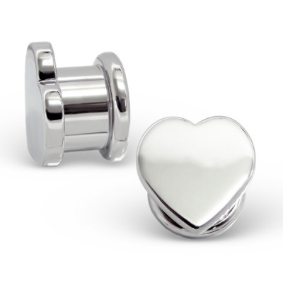 Heart Body Jewelry Ear Tunnel and Plug