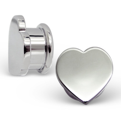 Heart Body Jewelry Ear Tunnel and Plug
