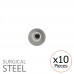 Pack of 10 3mm Crystal Ball with 1.2mm Thread