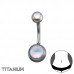 5mm Top Ball and 8mm Bottom Ball with Epoxy on 1.6x10mm (14G) G23 Titanium Internal Threaded Barbell Belly Button Piercing