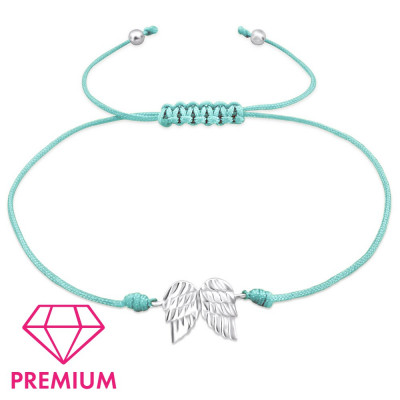 Silver Wings Adjustable Corded Bracelet