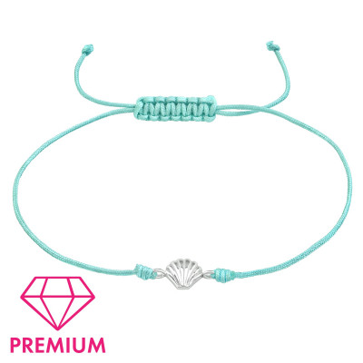 Children's Silver Shell Adjustable Corded Bracelet