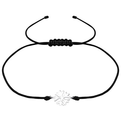 Silver Snowflake Adjustable Corded Bracelet