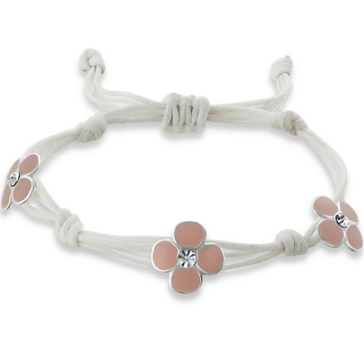 Flower Children's Sterling Silver Bracelet with Crystal and Epoxy