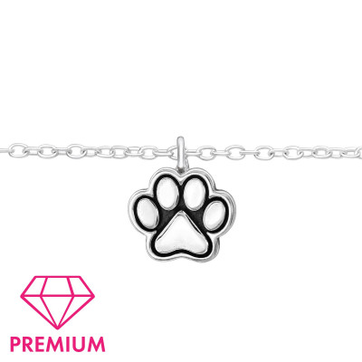 Children's Silver Paw Print Bracelet