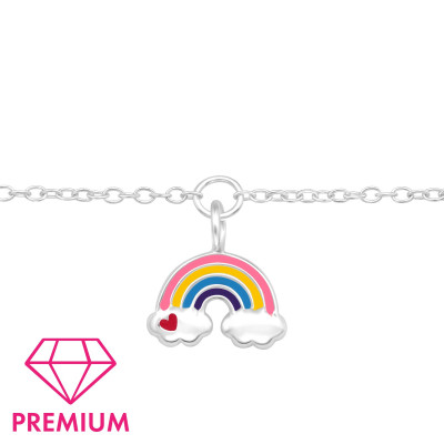 Children's Silver Rainbow Bracelet with Epoxy