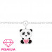 Children's Silver Panda Bracelet with Crystal and Epoxy