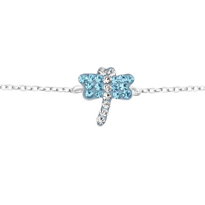 Dragonfly Children's Sterling Silver Bracelet with Crystal