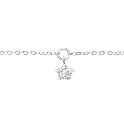 Star Children's Sterling Silver Bracelet with Crystal