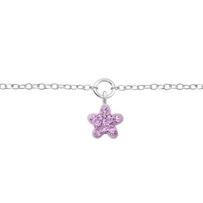 Star Children's Sterling Silver Bracelet with Crystal