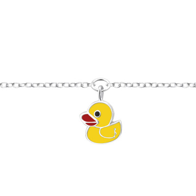 Duck Children's Sterling Silver Bracelet with Epoxy