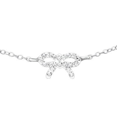 Bow Children's Sterling Silver Bracelet with Crystal