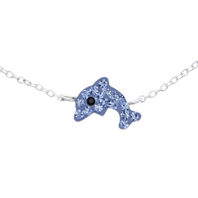 Dolphin Children's Sterling Silver Bracelet with Crystal