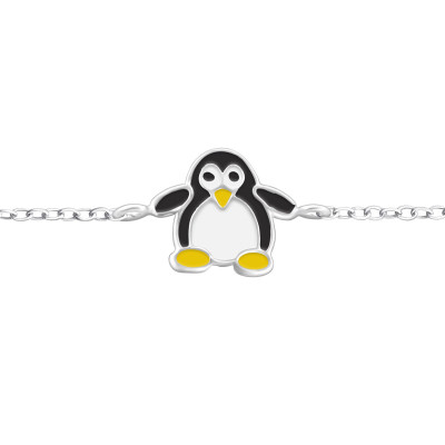 Penguin Children's Sterling Silver Bracelet with Epoxy