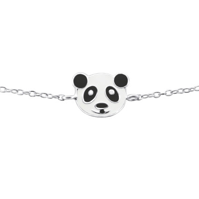 Children's Silver Panda Bracelet with Epoxy