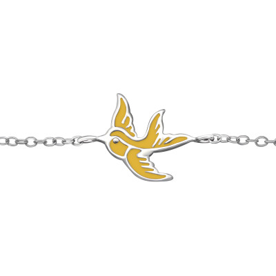 Bird Children's Sterling Silver Bracelet with Epoxy