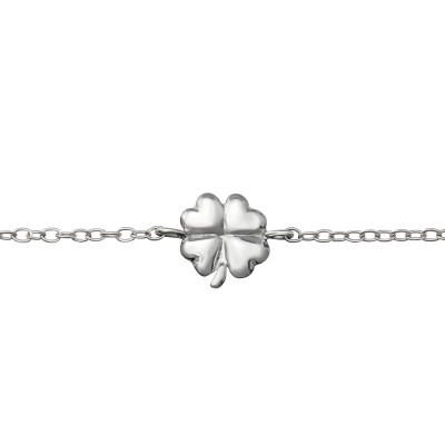 Children's Silver Lucky Clover Bracelet