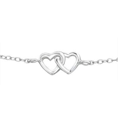 Double Heart Children's Sterling Silver Bracelet