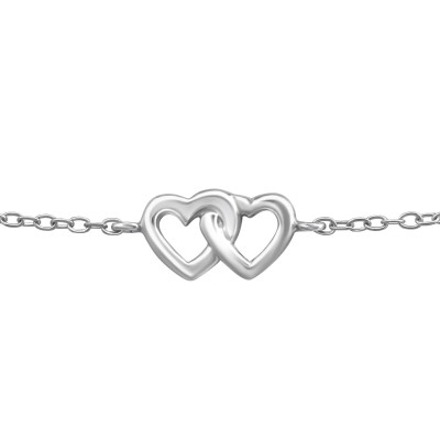 Double Heart Children's Sterling Silver Bracelet